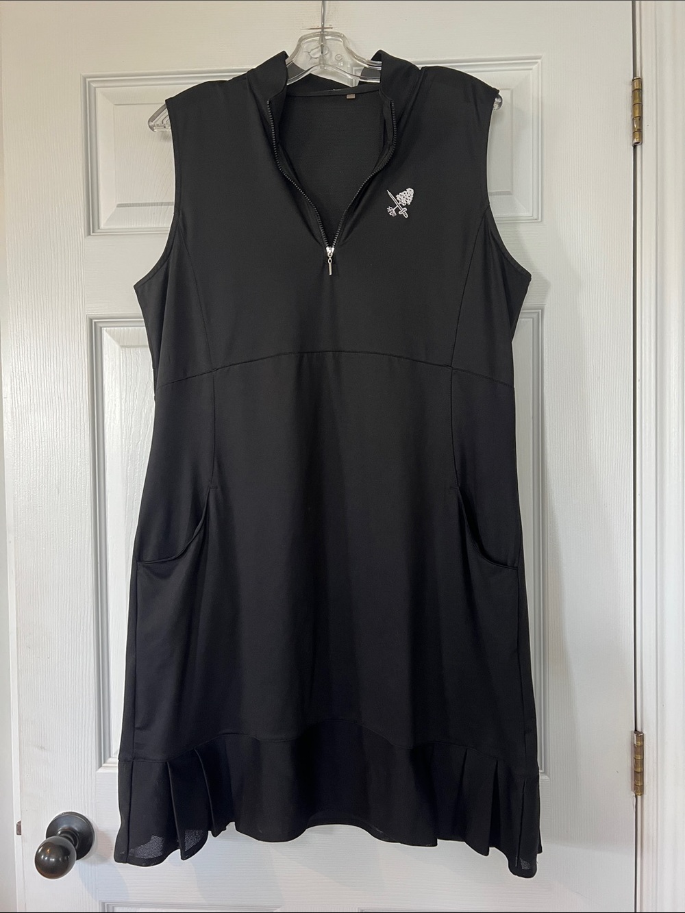 EP Pro Black Sleeveless Zip Polo Golf Dress
